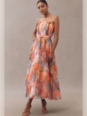 hutch bromley pleated strapless a-line maxi dress Bromley Dress by Hutch